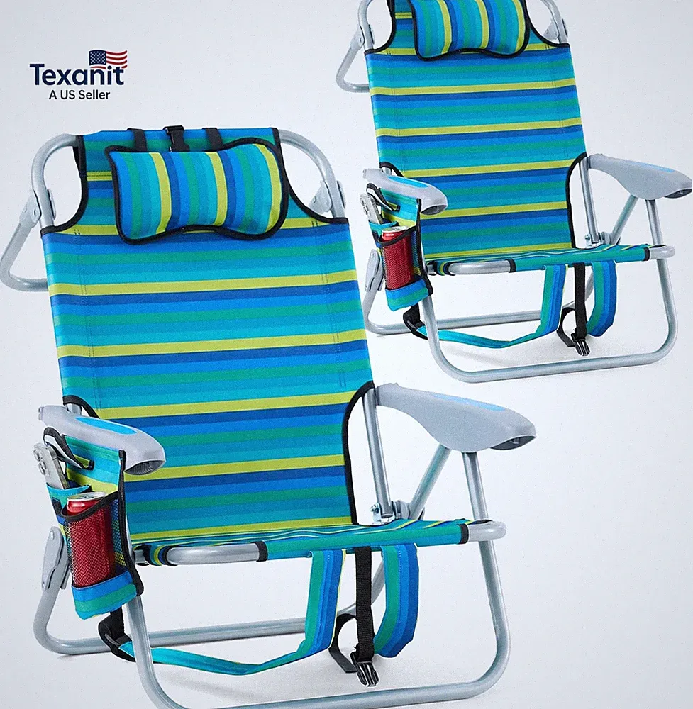 2 Pack Lightweight Portable Recliners Chair for Adults, Outdoor Lay Flat Folding