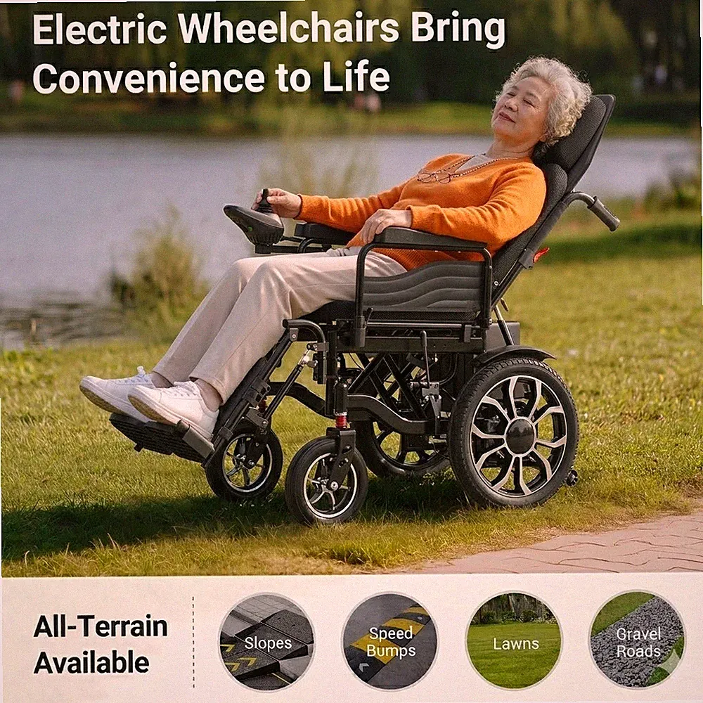 Electric Wheelchair Adult Reclining Foldable Power Wheelchair Free Shipping