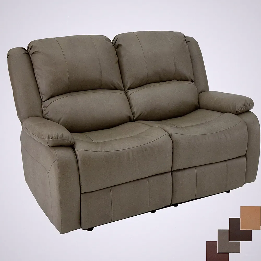 RecPro Charles 58" Double RV Wall Hugger Recliner Sofa RV Furniture Putty